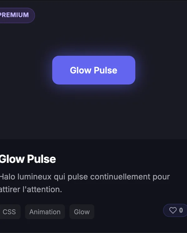 Effet CSS Bouton Glow Pulse — animation hover lumineux