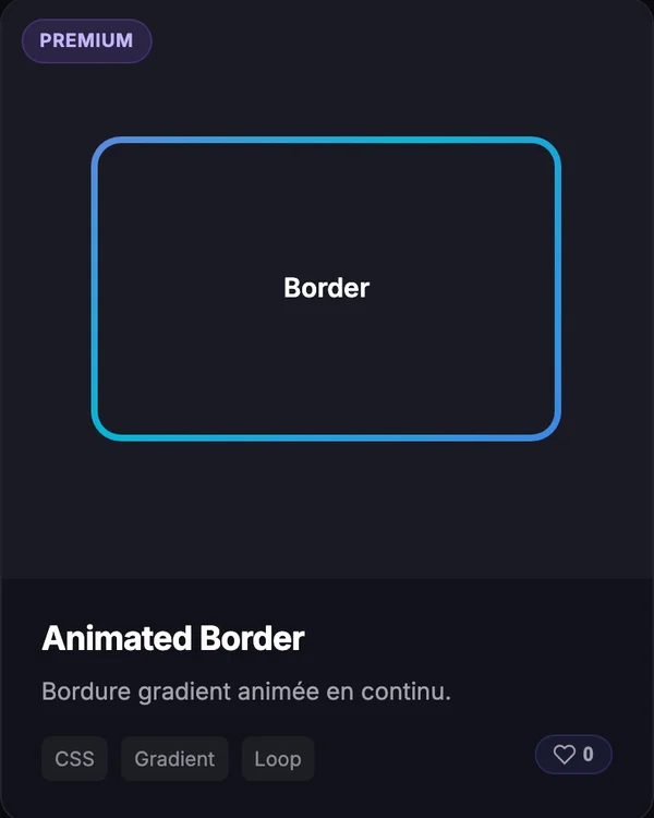 Effet CSS Card Animated Border — bordure animee carte