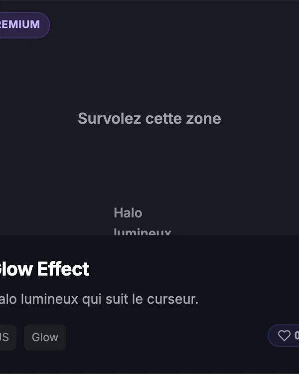 Effet JavaScript Curseur Glow — curseur lumineux personnalise