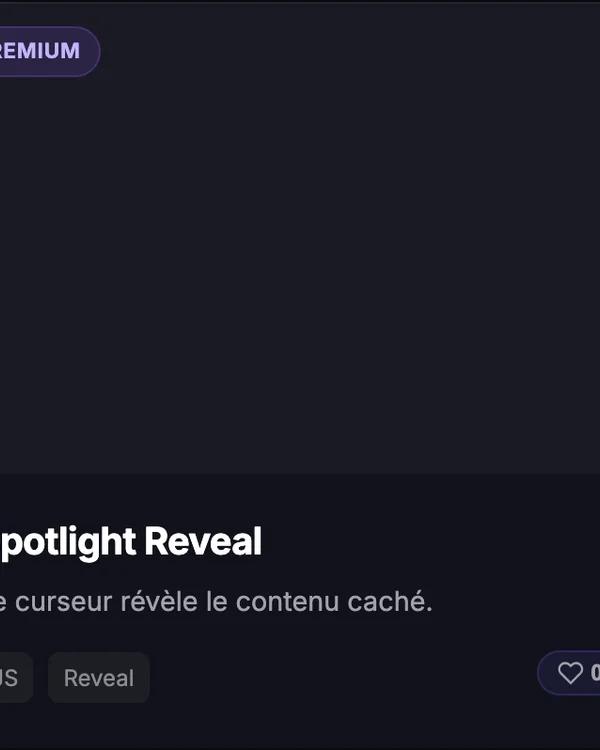 Effet JavaScript Curseur Spotlight Reveal — effet lampe torche