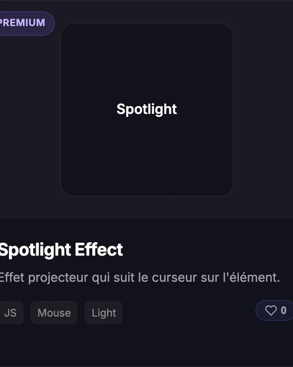 Effet CSS Hover Spotlight — effet lumiere au survol