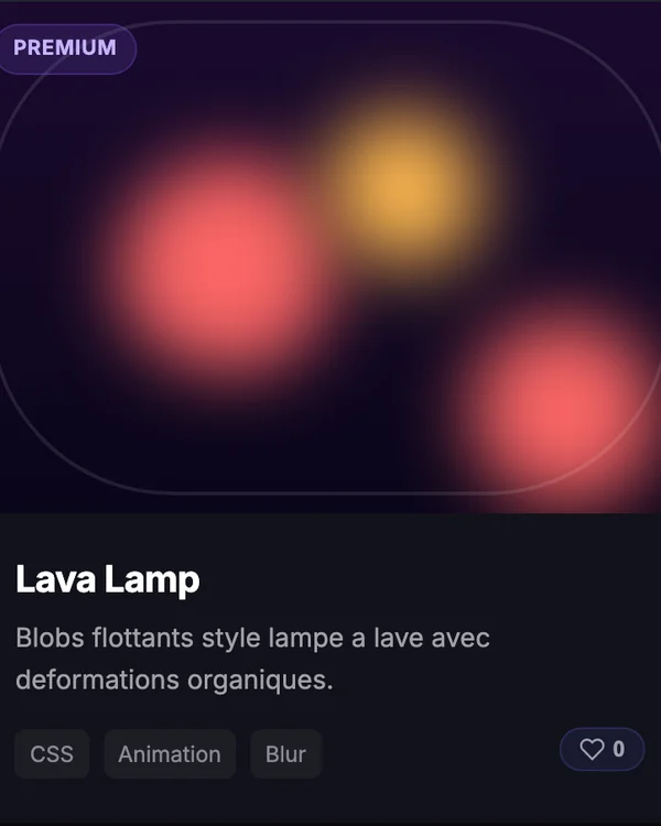 Effet CSS Lava Lamp — lampe a lave animee SVG