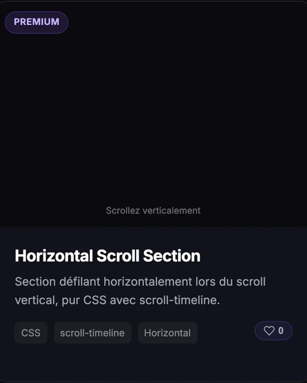 Effet CSS Horizontal Scroll — section defilement horizontal