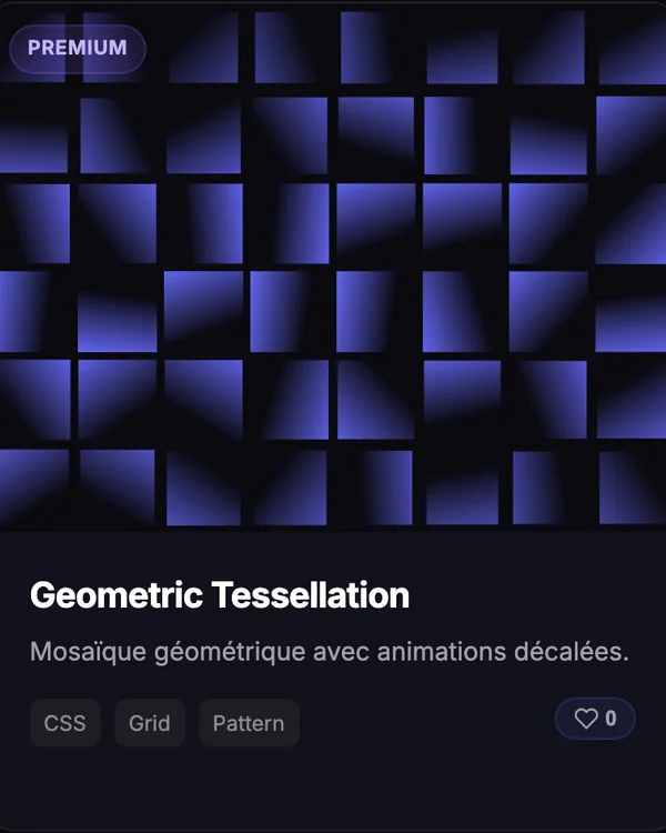 Effet SVG Geometric Tessellation — pavage geometrique anime