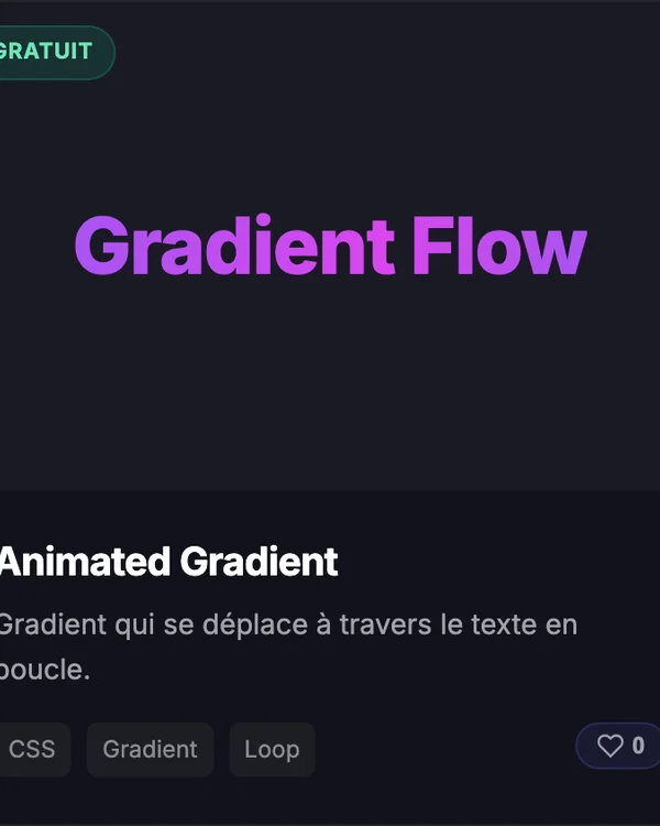 Effet CSS Texte Animated Gradient — texte degrade anime