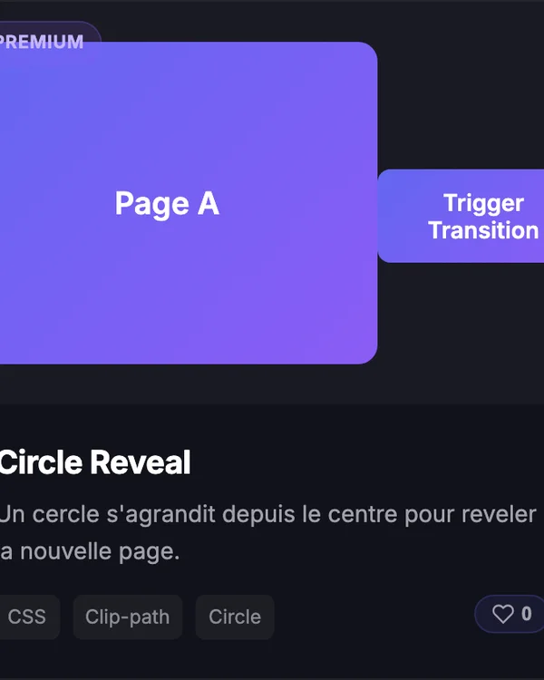 Effet CSS Transition Circle Reveal — transition cercle ouverture
