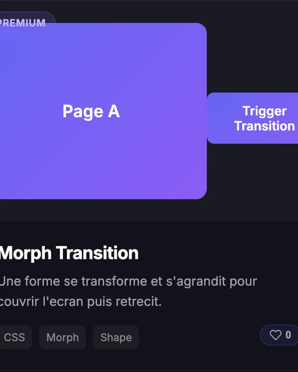 Effet CSS Morph Transition — morphing forme fluide